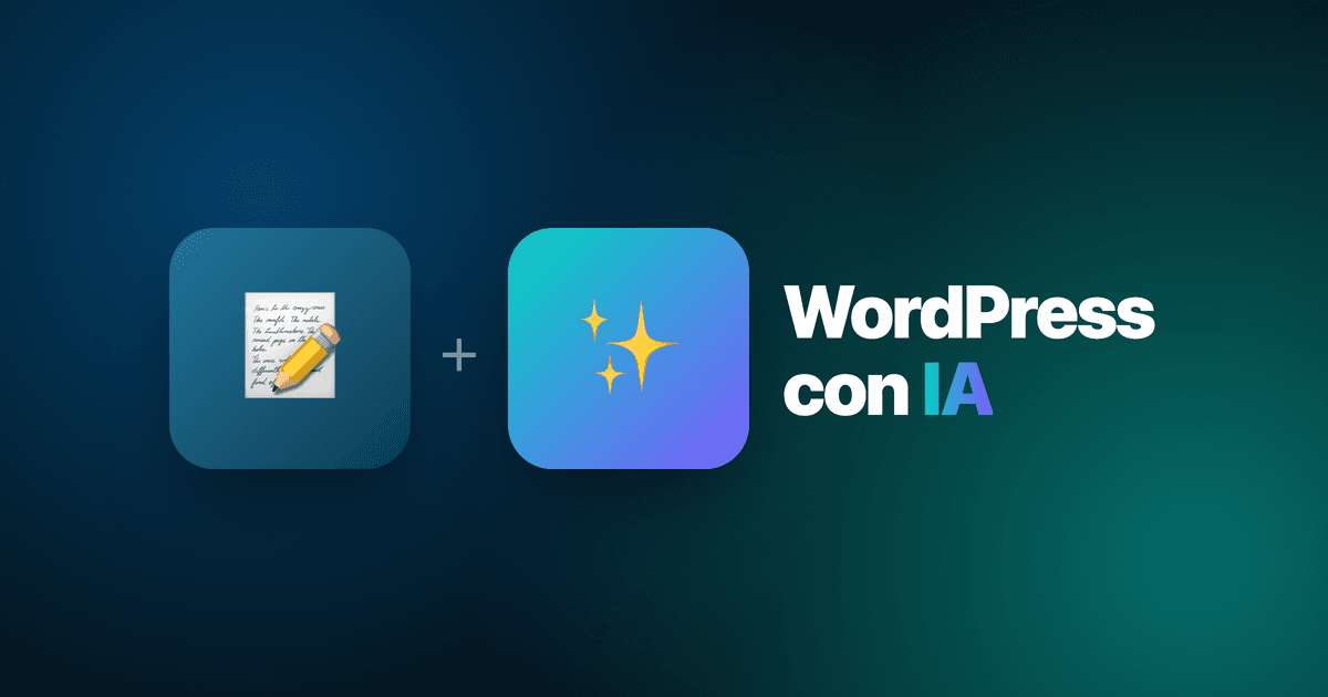 WordPress icon and an AI icon joined by a plus sign