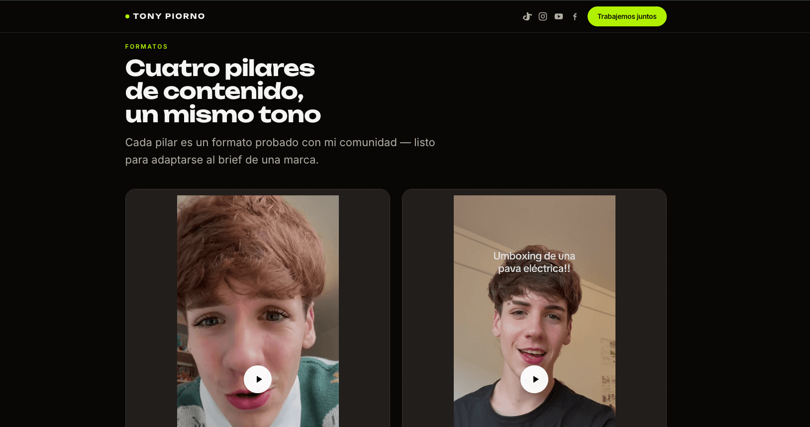 Cuatro pilares de contenido con ejemplos en video