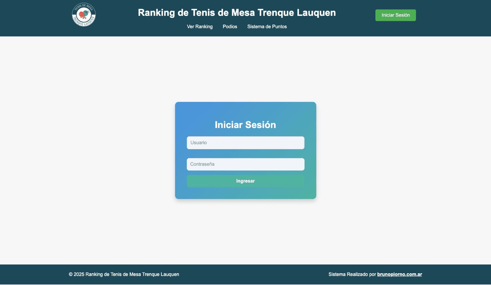 Ranking Tenis de Mesa