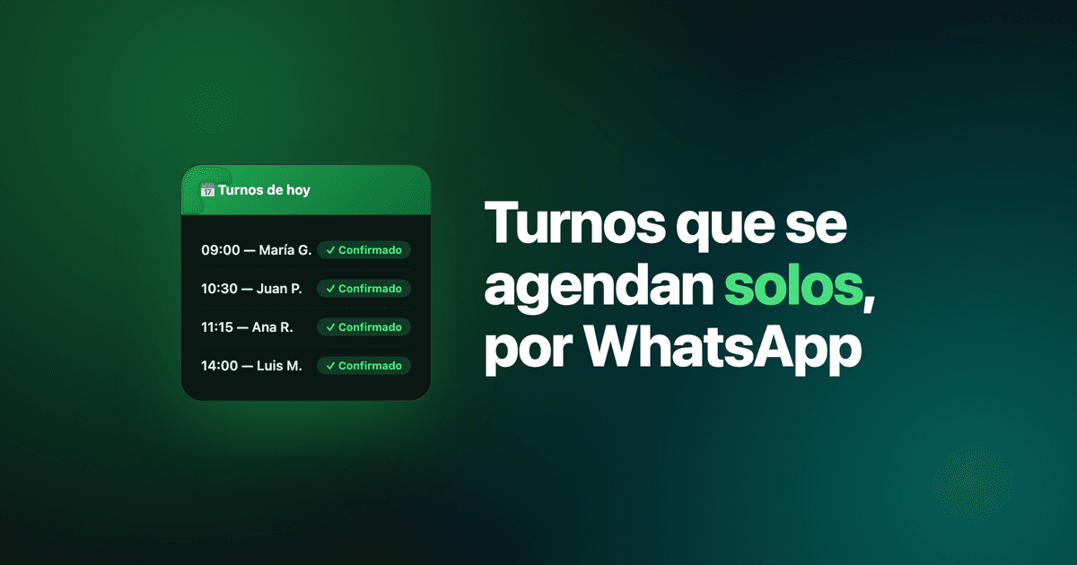 Calendario con turnos médicos confirmados automáticamente por WhatsApp