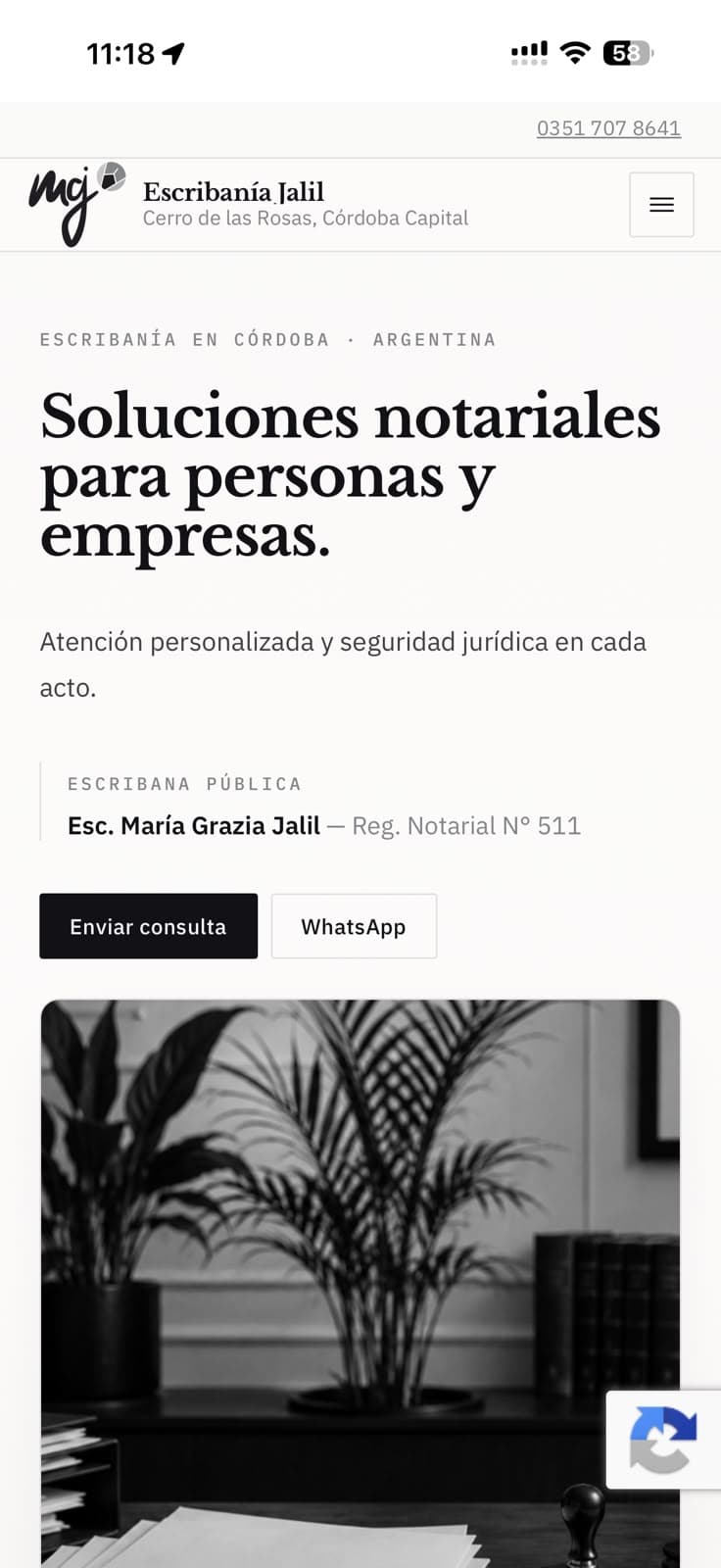 Escribanía Jalil — mobile